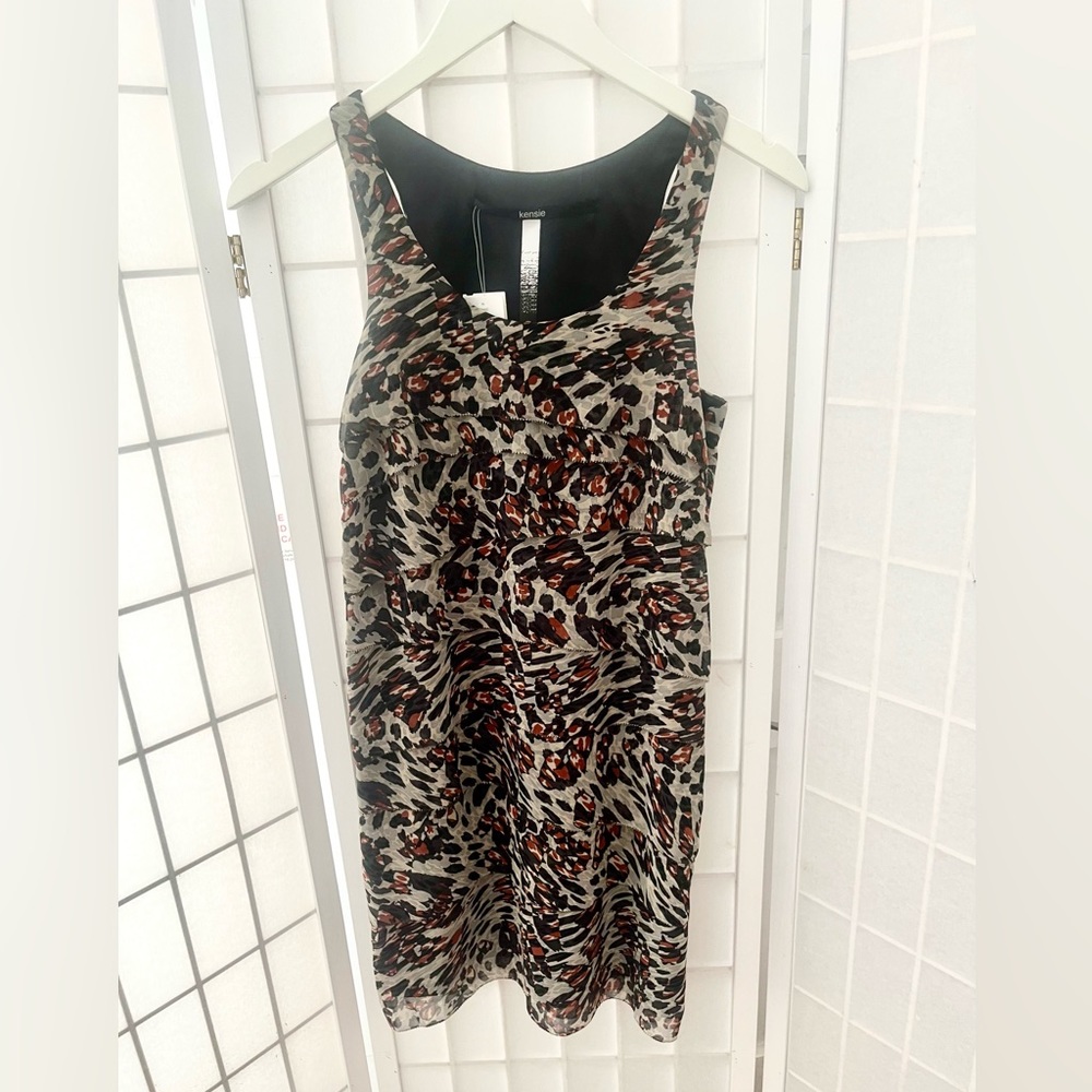 NWT! Kensie animal prince ruffle dress- size XS